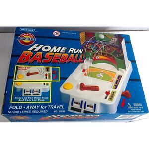 Vintage Blue Box Home Run Baseball Tabletop Game  Retro Handheld Pinball Toy